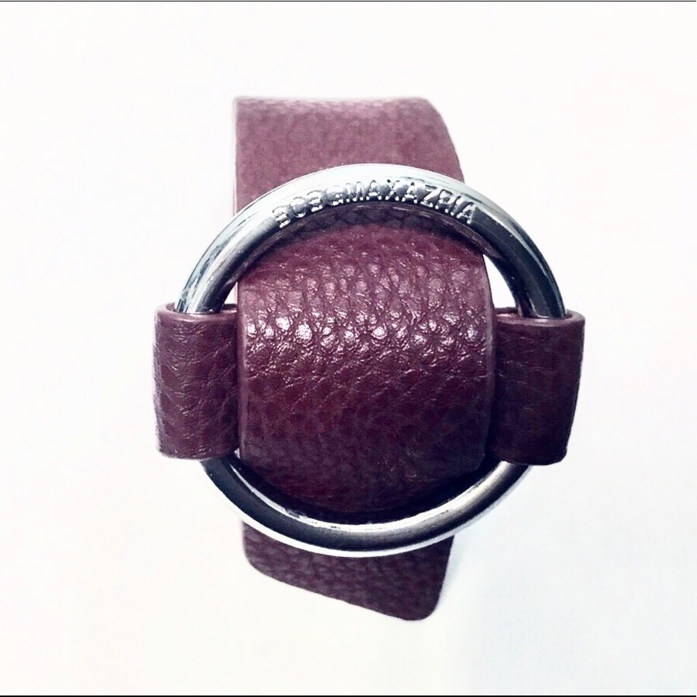 BCBG MAXAZRIA faux leather wrap burgundy belt